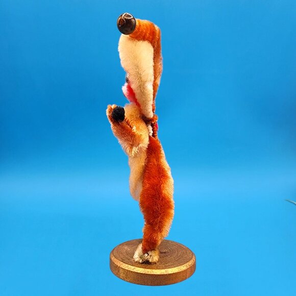 Vintage 1950s Shabby Chenille Santa Ornament Googly Eyes Red Nose Decor Japan - Picture 5 of 10